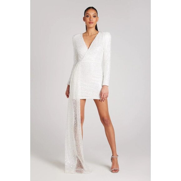 NADINE MERABI Dresses & Skirts - Nadine Merabi Leah White Sequin Dress Small